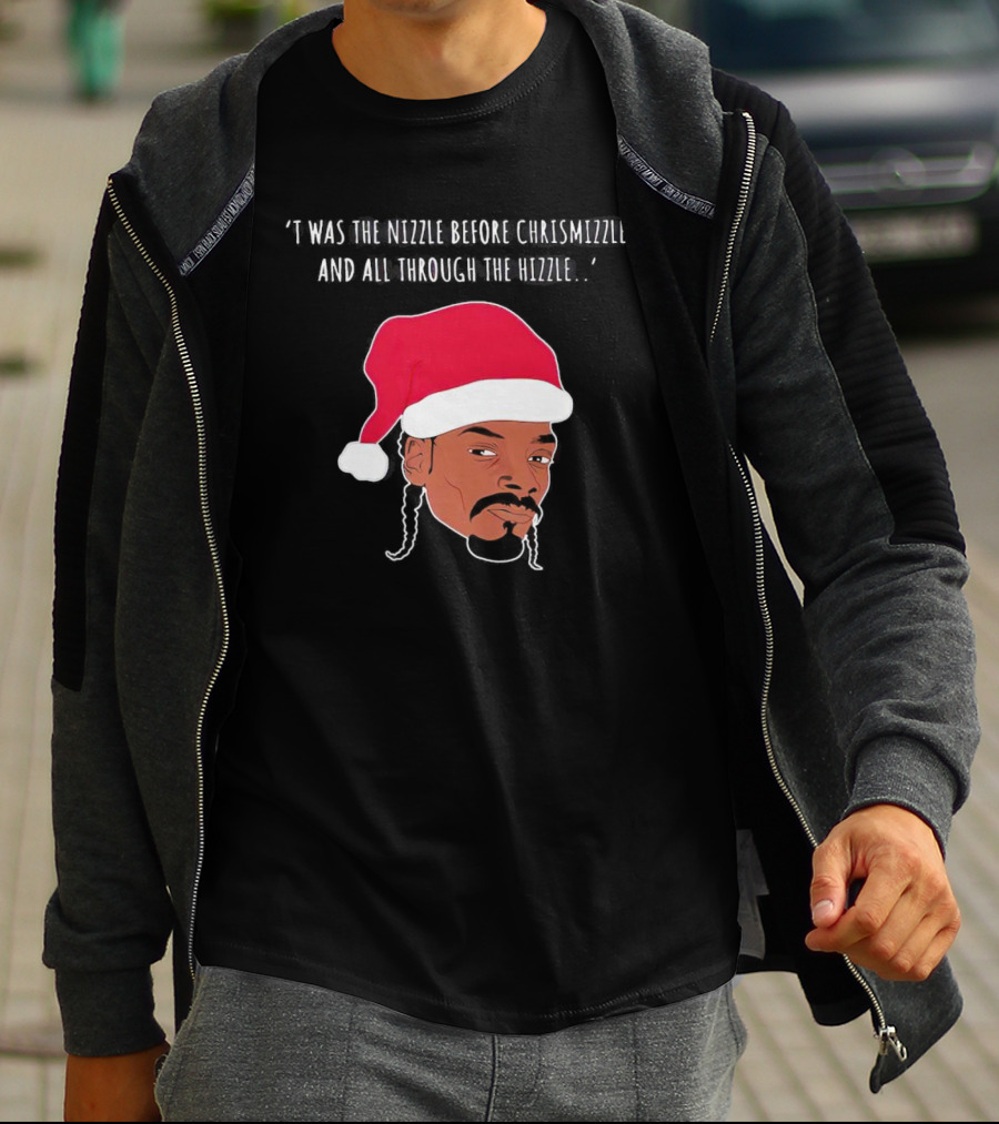 'Twas The Nizzle Before Chrismizzle Santa Drawing T-Shirt