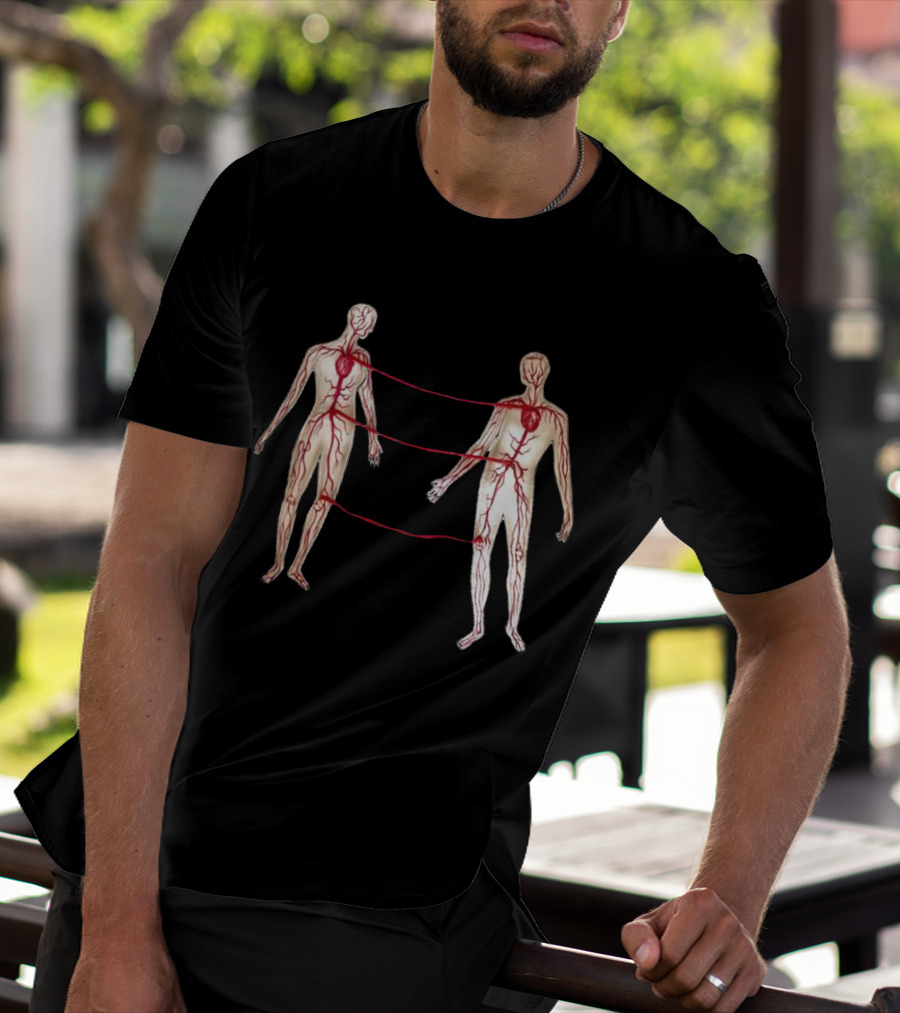 Vascular Diagram Heart Connection Between Two People T-Shirt
