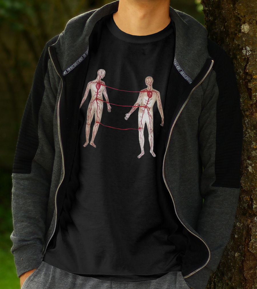 Vascular Diagram Heart Connection Between Two People T-Shirt
