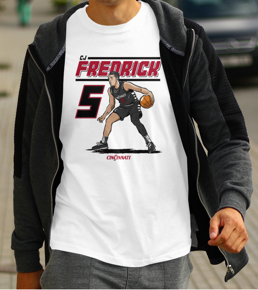 CJ Fredrick Cincinnati Basketball Number 5_ACTION T-Shirt