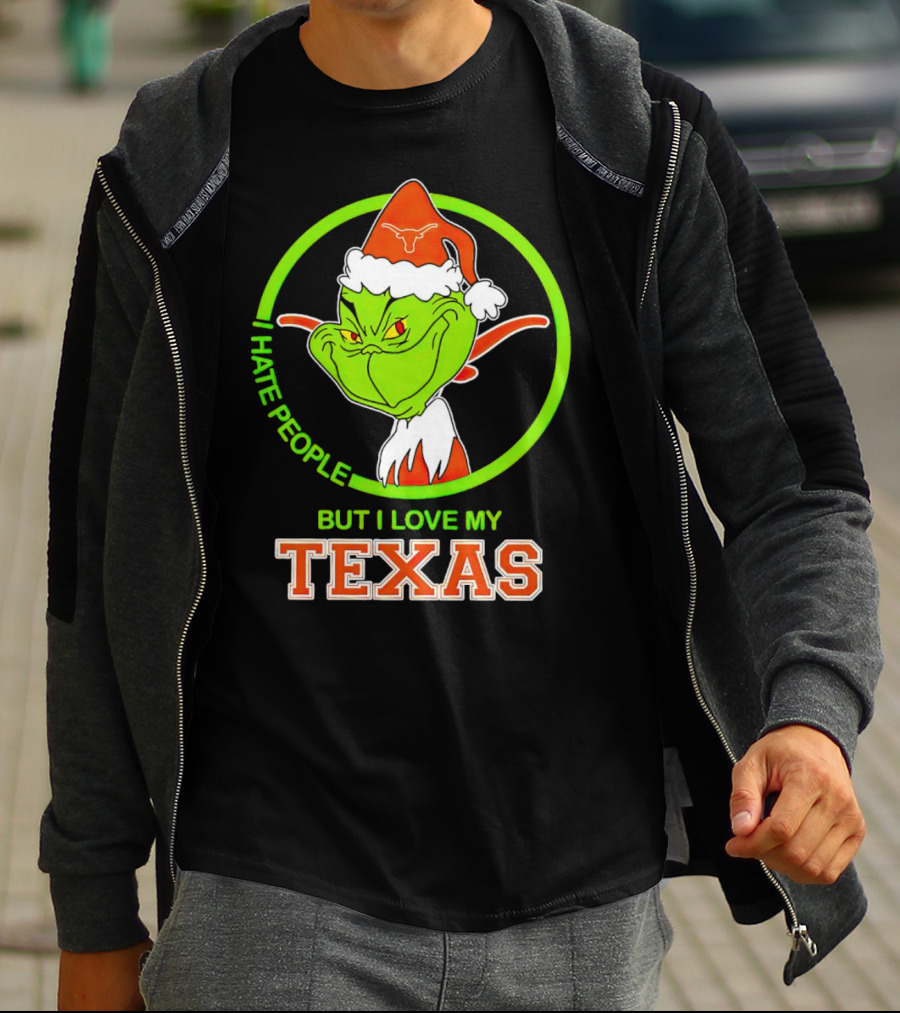 Grinch I Hate People But I Love My Texas Longhorns T-Shirt