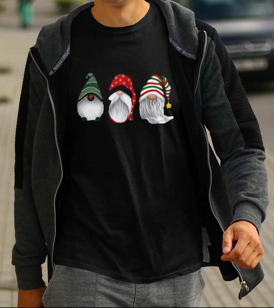 Holiday Gnomies Christmas Gnome Trio In Festive Hats T-Shirt