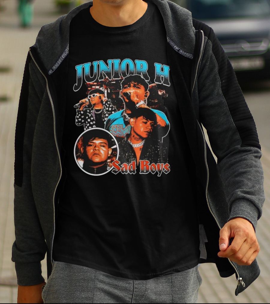 Junior H Sad Boys Vintage Concert Collage T-Shirt