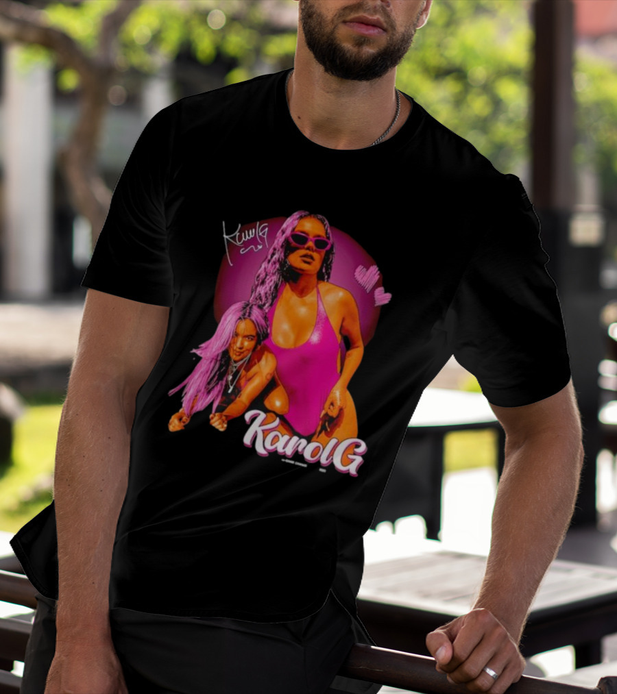Karol G Signature Neon Pink Retro Style Fashion T-Shirt