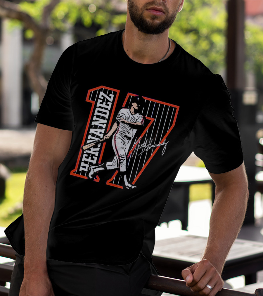 Hernandez 17 New York Signature Baseball Player T-Shirt