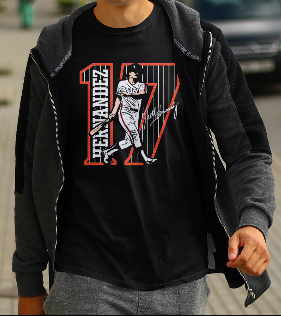 Hernandez 17 New York Signature Baseball Player T-Shirt
