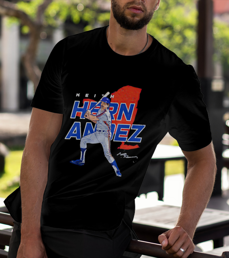 Keith Hernandez New York Player Signature Map T-Shirt