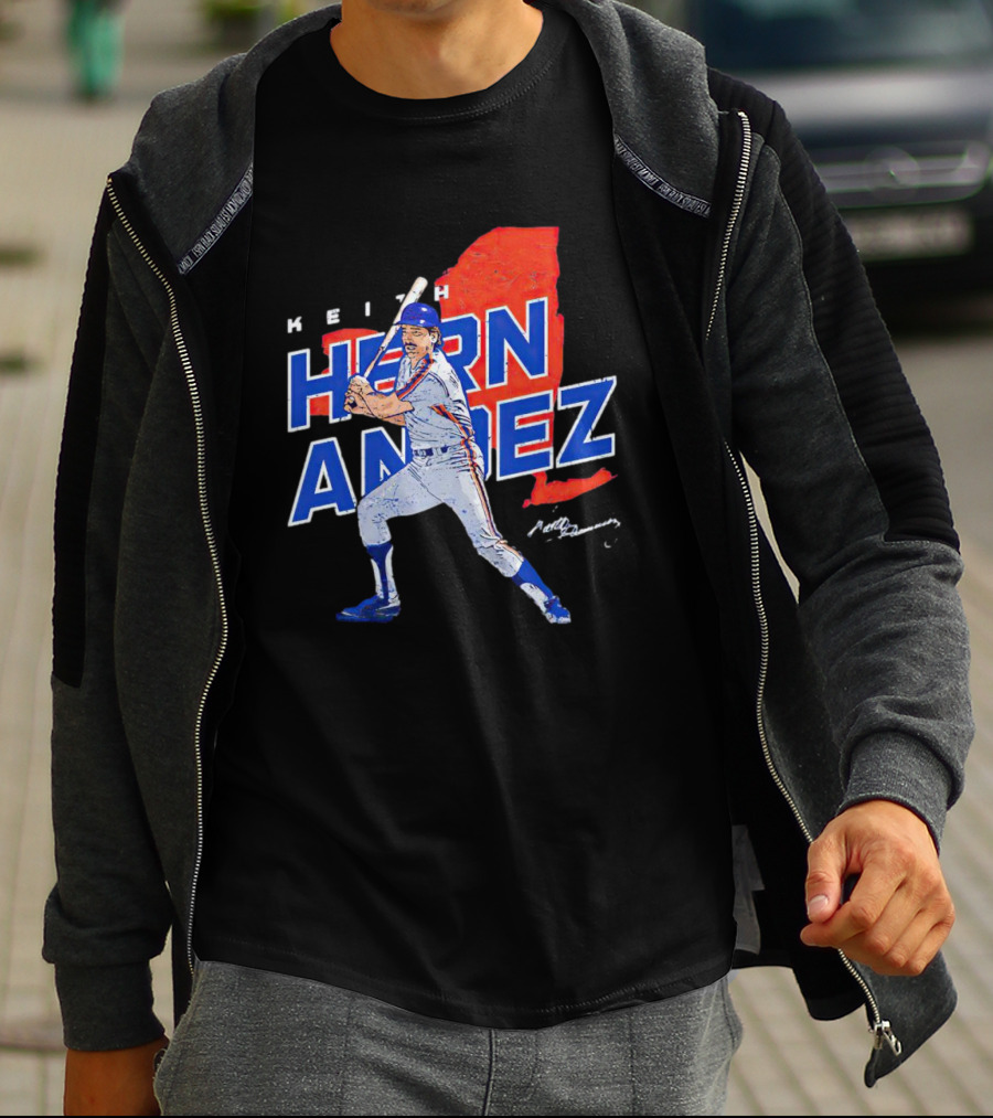 Keith Hernandez New York Player Signature Map T-Shirt