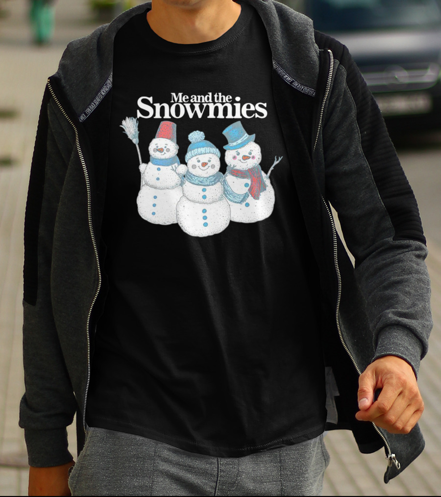 Me And The Snowmies Christmas Trio With Brooms And Hats T-Shirt