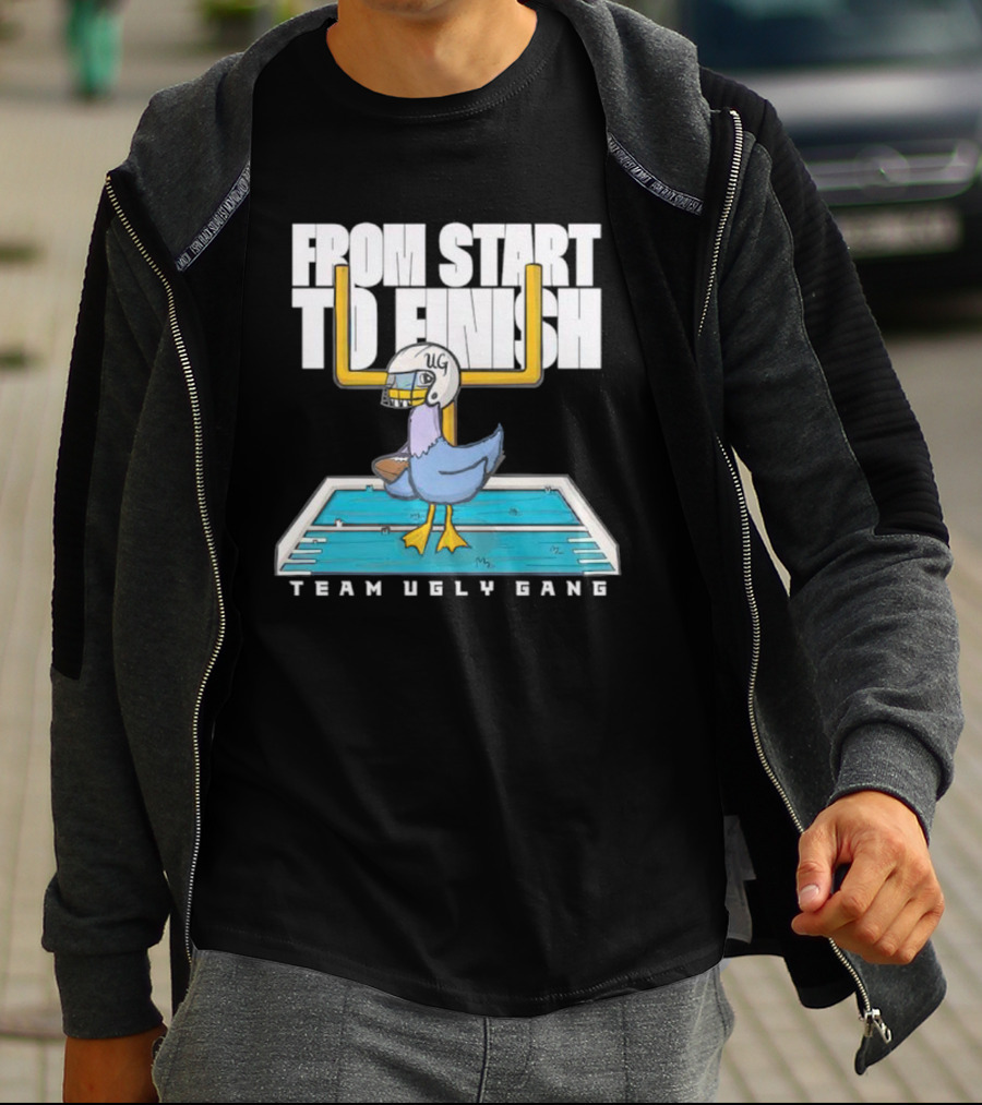From Start To Finish Team Ugly Gang Duck Football Helmet T-Shirt