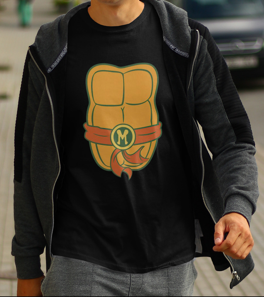 Michelangelo Turtle Shell Chest Ninja Belt M T-Shirt