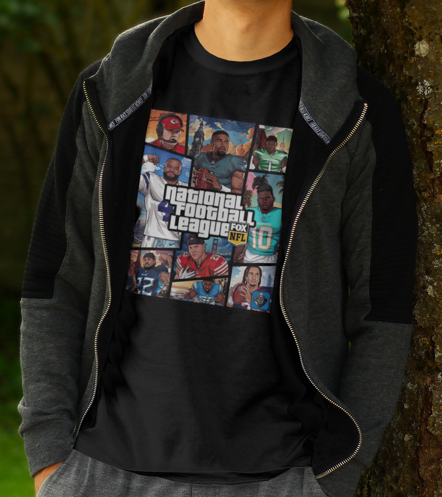 National Football League NFL Teams Players Fox Sports Grand Theft Auto T-Shirt