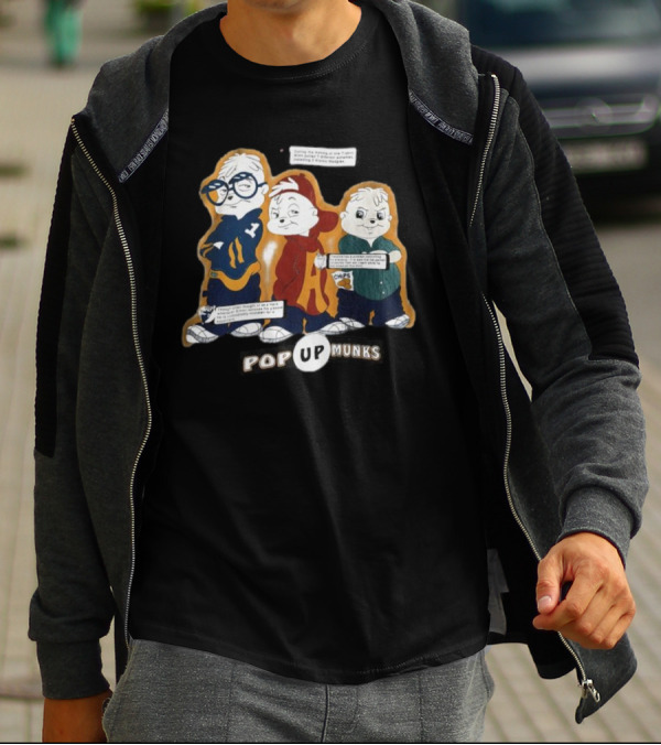 Pop Up Munks Chipmunks Trio Retro Cartoons T-Shirt