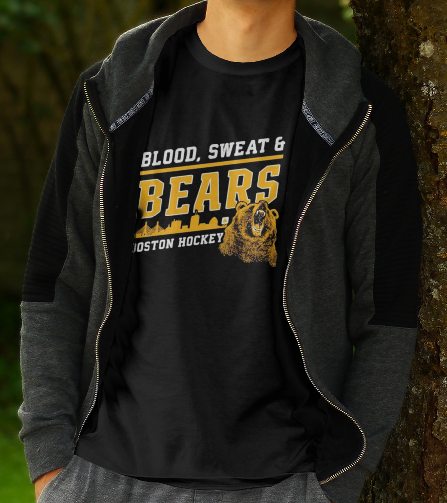 Boston Bruins Blood Sweat And Bears Boston Hockey T-Shirt