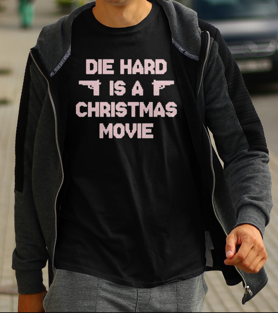 Die Hard Is A Christmas Movie Gun T-Shirt