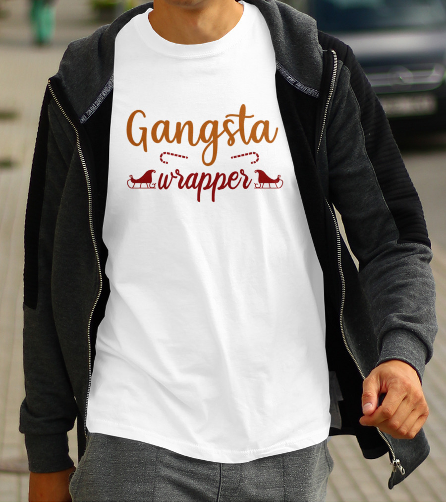 Gangsta Wrapper Christmas Sleigh Holiday Humor T-Shirt