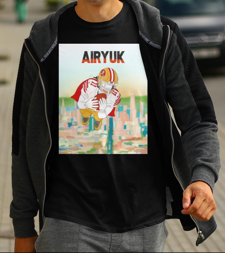 Rita Oak Airyuk San Francisco Football Player Skyline Catching Ball T-Shirt