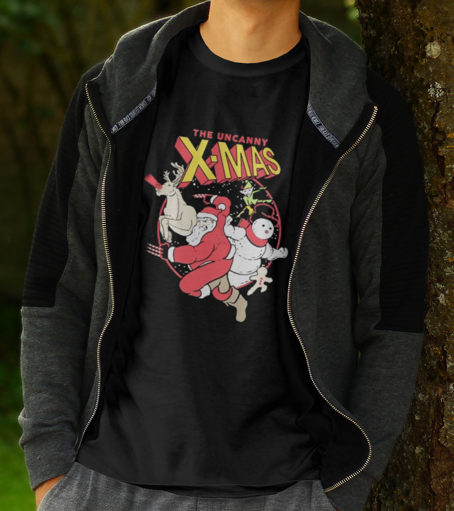 The Uncanny X-Mas Santa Snowman Reindeer Comic T-Shirt