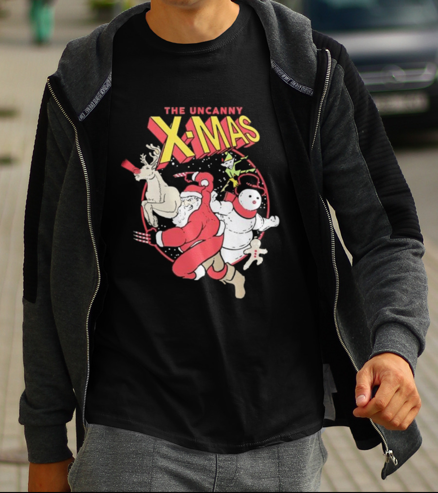 The Uncanny X-Mas Santa Snowman Reindeer Comic T-Shirt