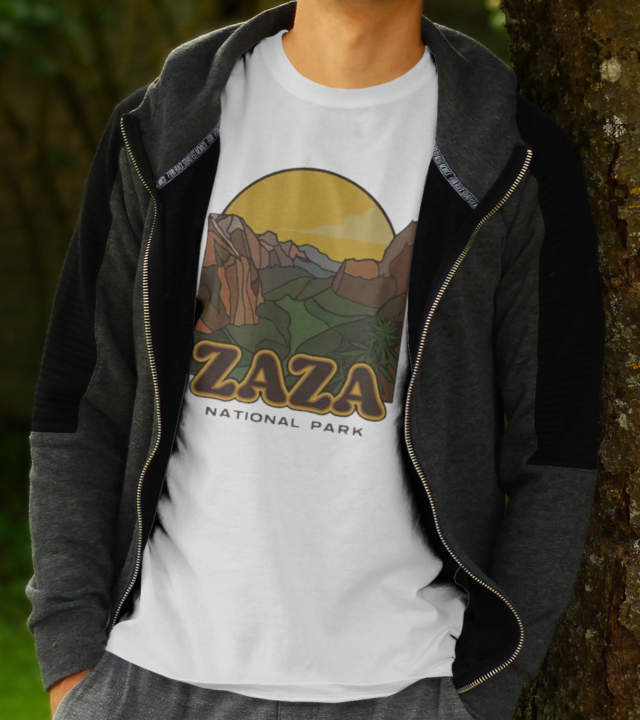 Zaza National Park Retro Landscape Scene T-Shirt