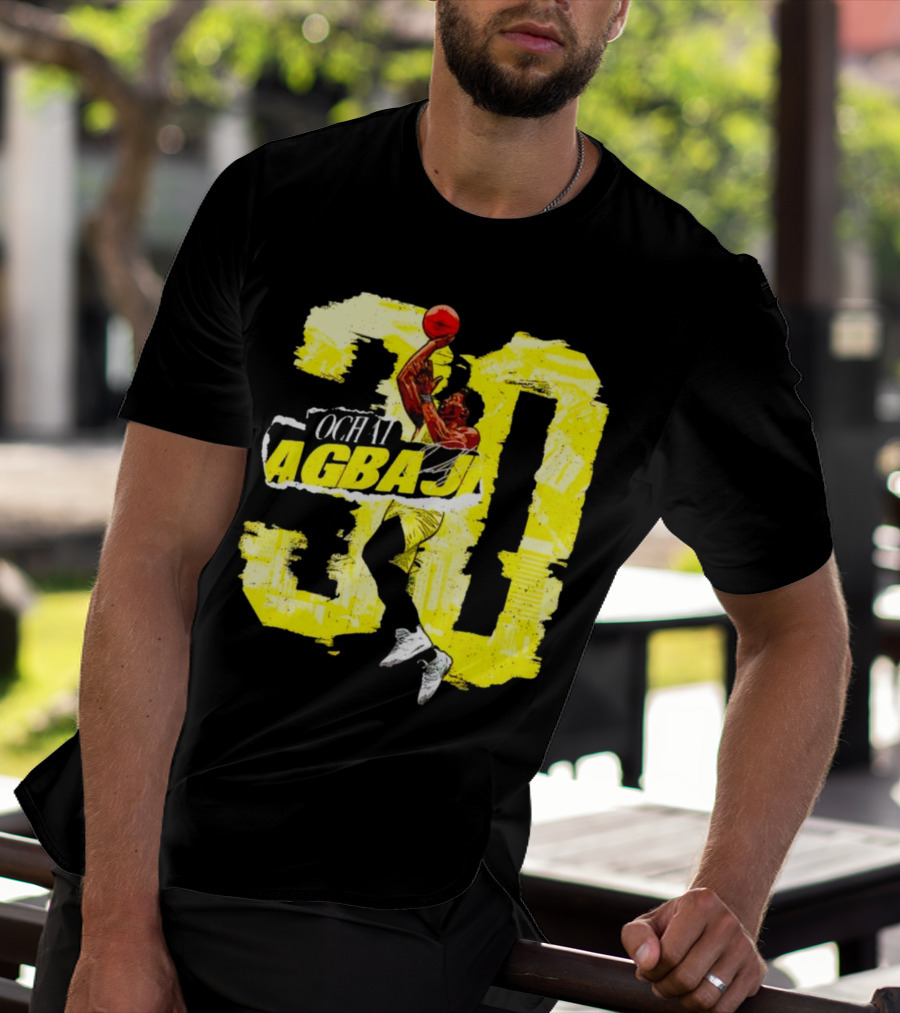Ochai Agbaji 30 Utah Rough Basketball Dunk WHT Football T-Shirt