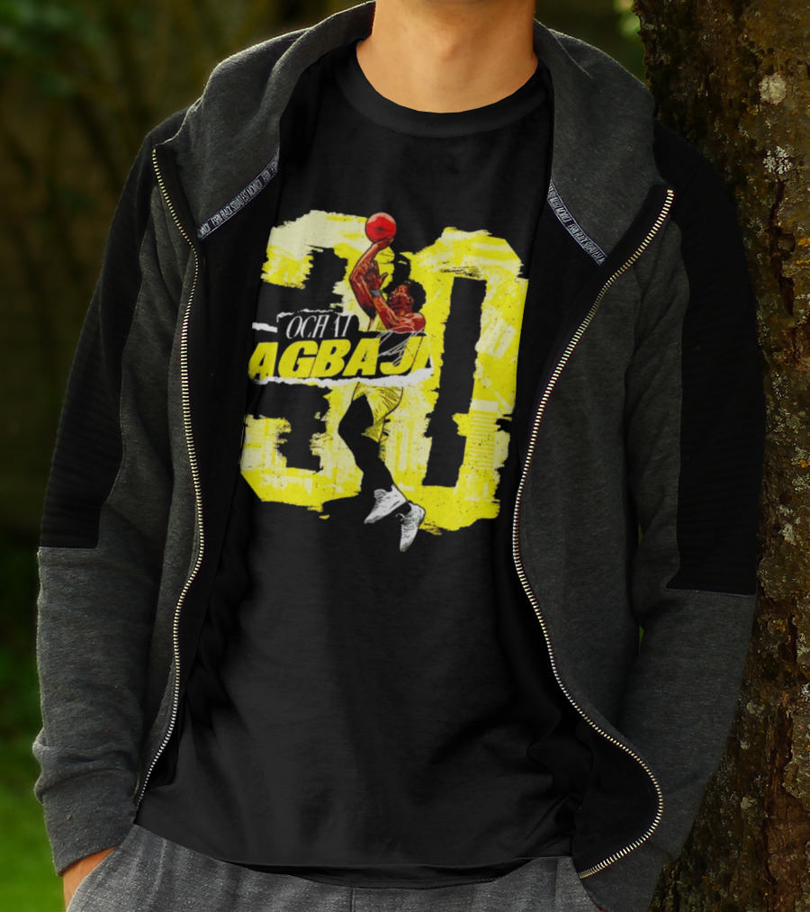 Ochai Agbaji 30 Utah Rough Basketball Dunk WHT Football T-Shirt