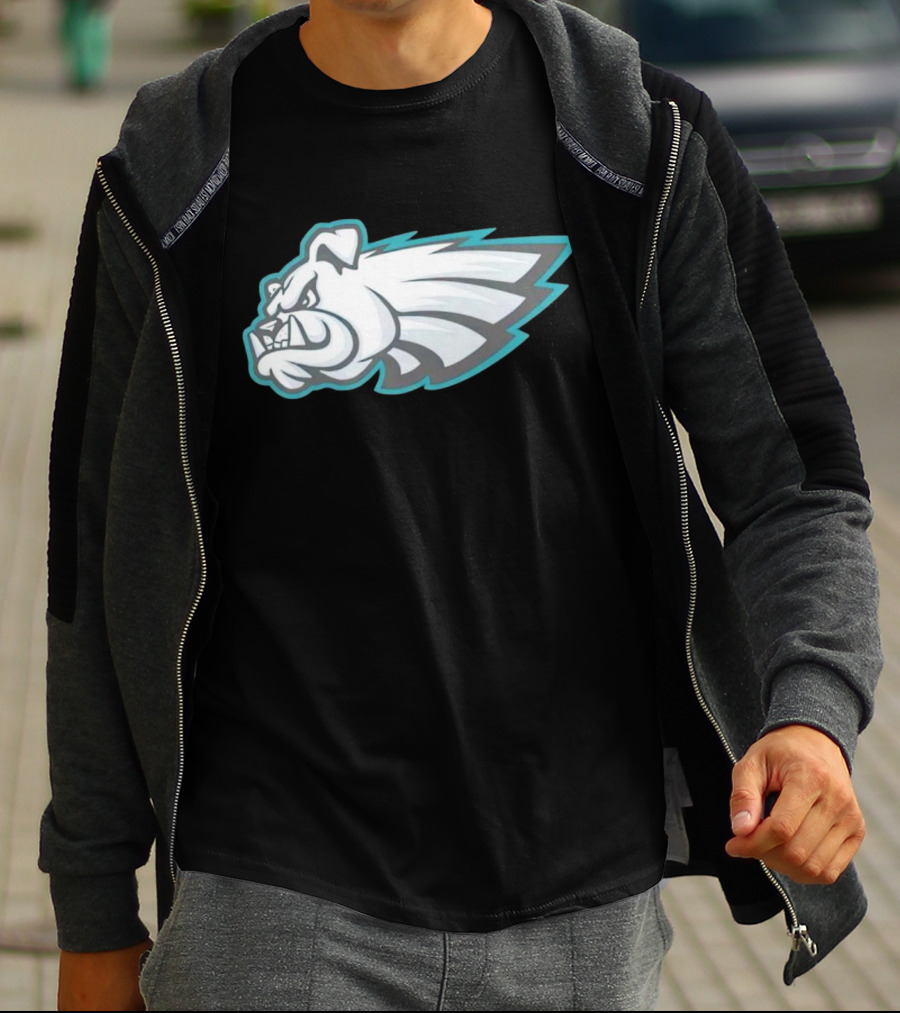 Philly Bulldogs Mascot Head With Wings T-Shirt