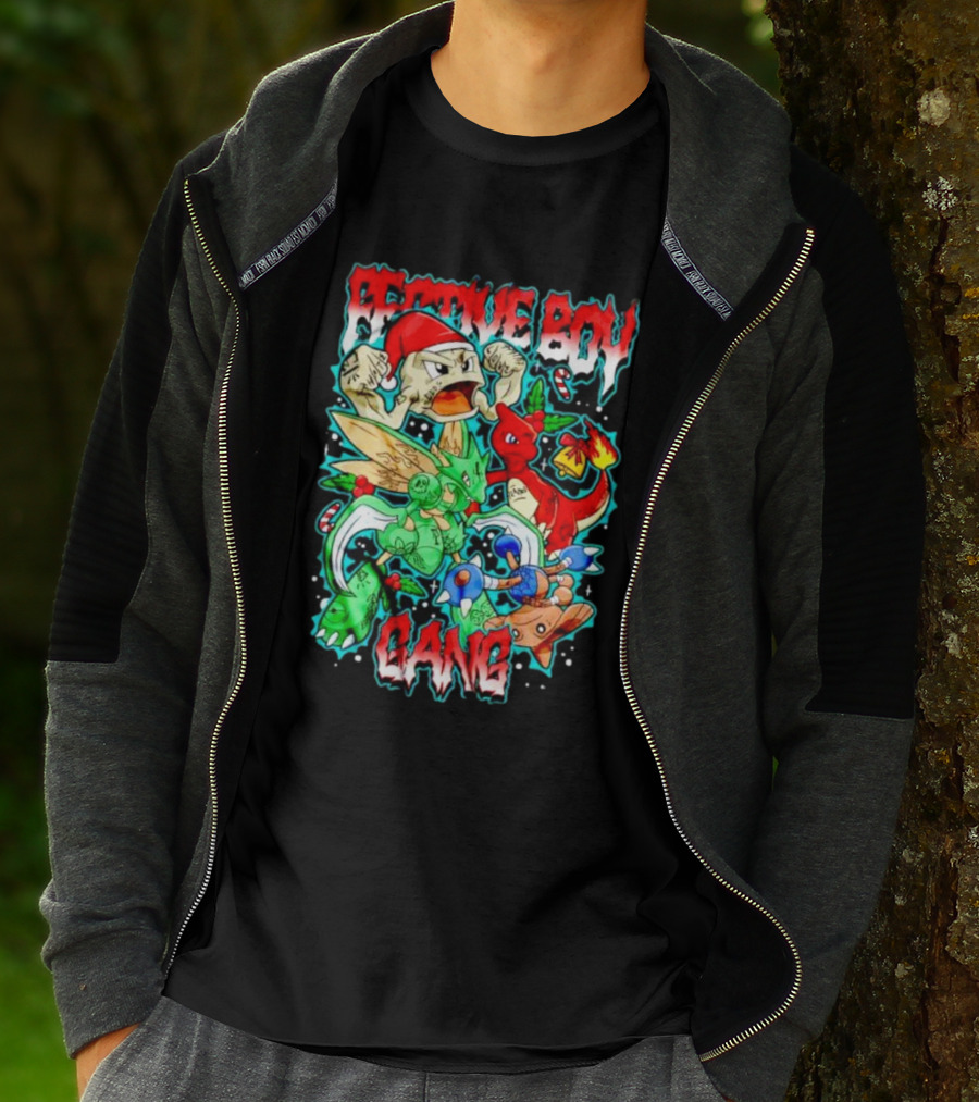 Festive Boy Gang Pokemon Holiday Mashup T-Shirt