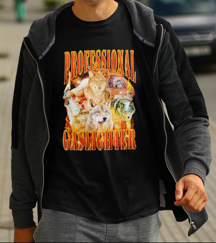 Professional Gaslighter Wolves Vintage T-Shirt