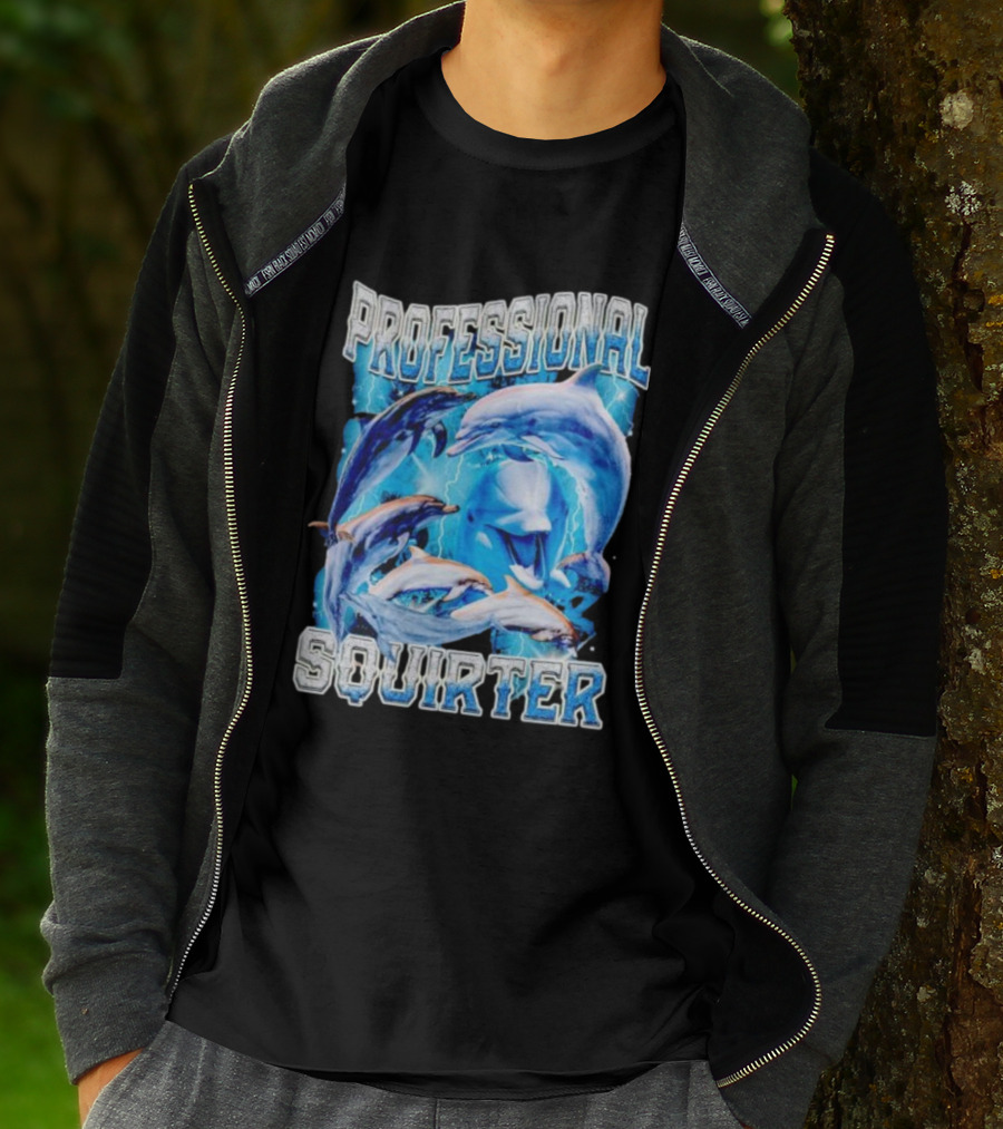 Professional Squirter Vintage Dolphins Retro Blue T-Shirt