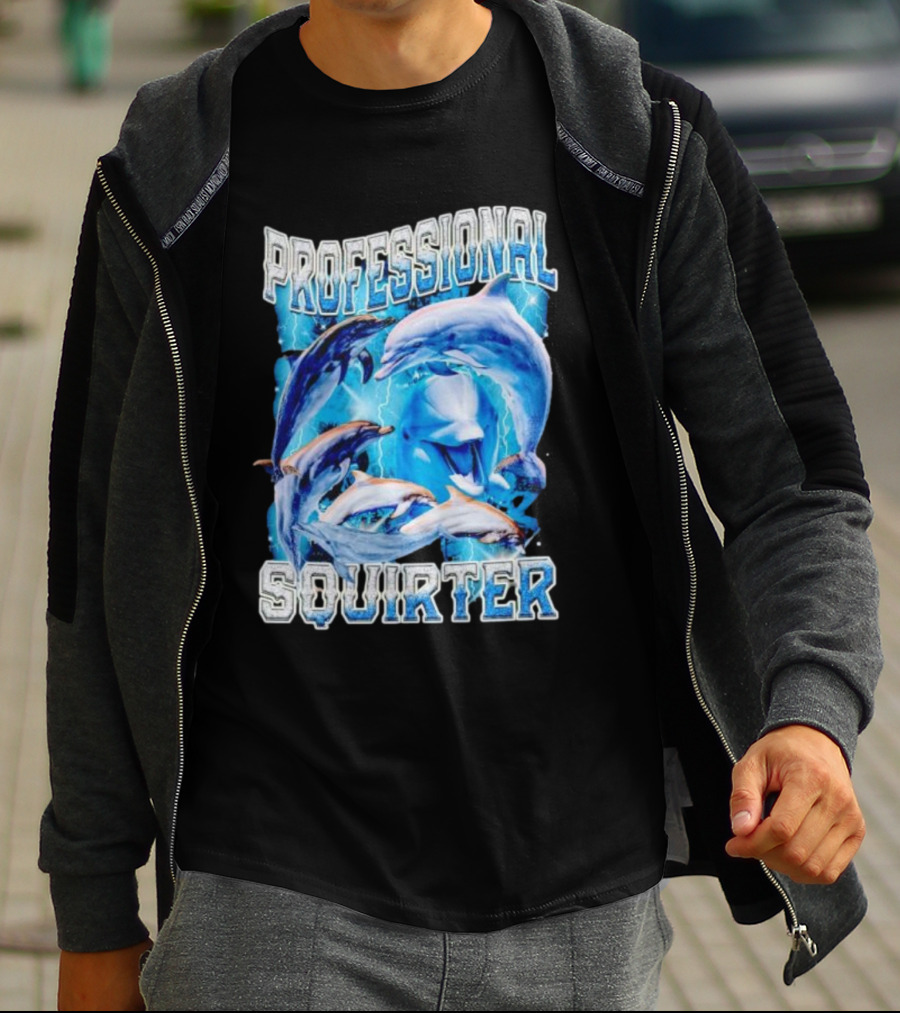 Professional Squirter Vintage Dolphins Retro Blue T-Shirt
