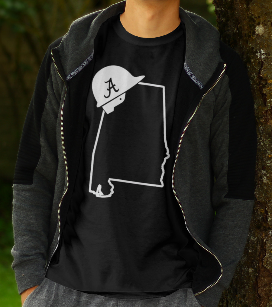 Alabama State Outline With A Logo Helmet Design New T-Shirt