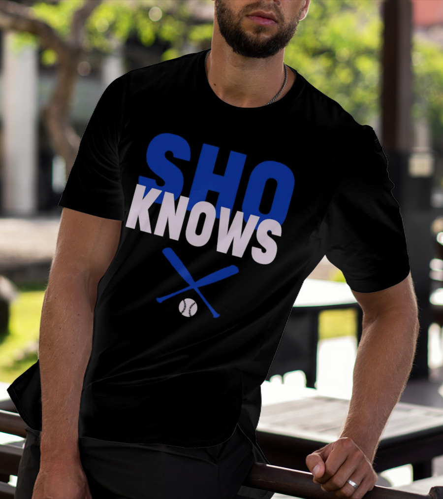 SHO KNOWS Shohei Ohtani Baseball Bat And Ball T-Shirt