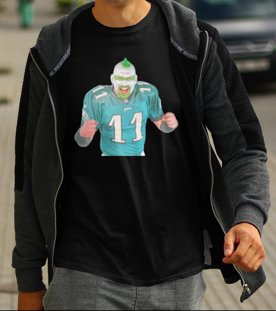 Philadelphia Eagles Fan Jersey 11 Green Face Paint Enthusiast T-Shirt
