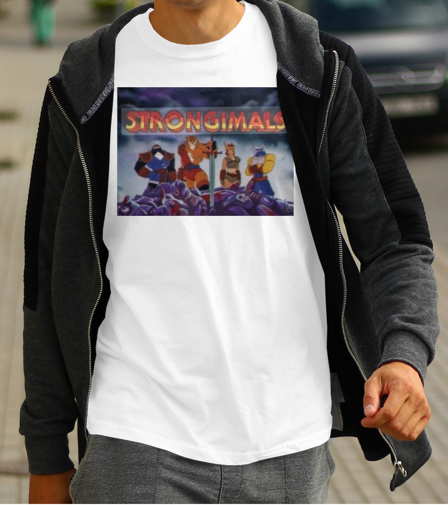 Strongimals Cartoon Warriors Assemble T-Shirt