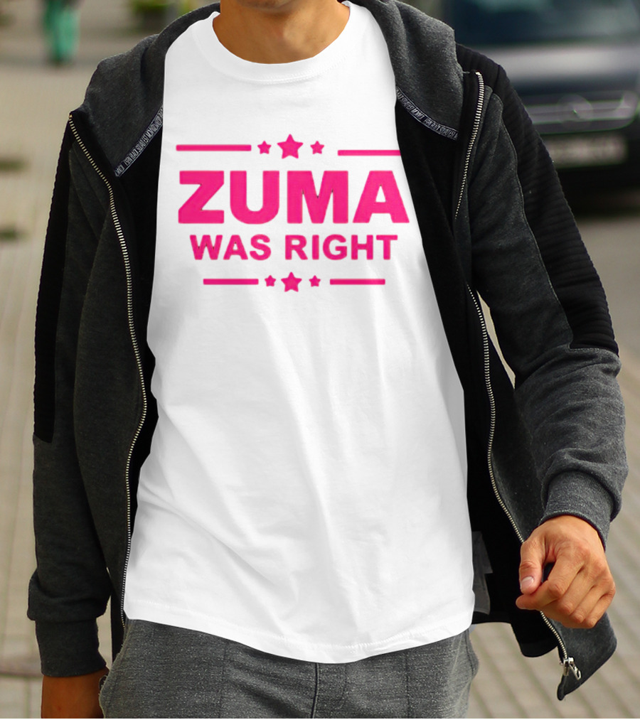 Zuma Was Right Pink Text With Stars T-Shirt