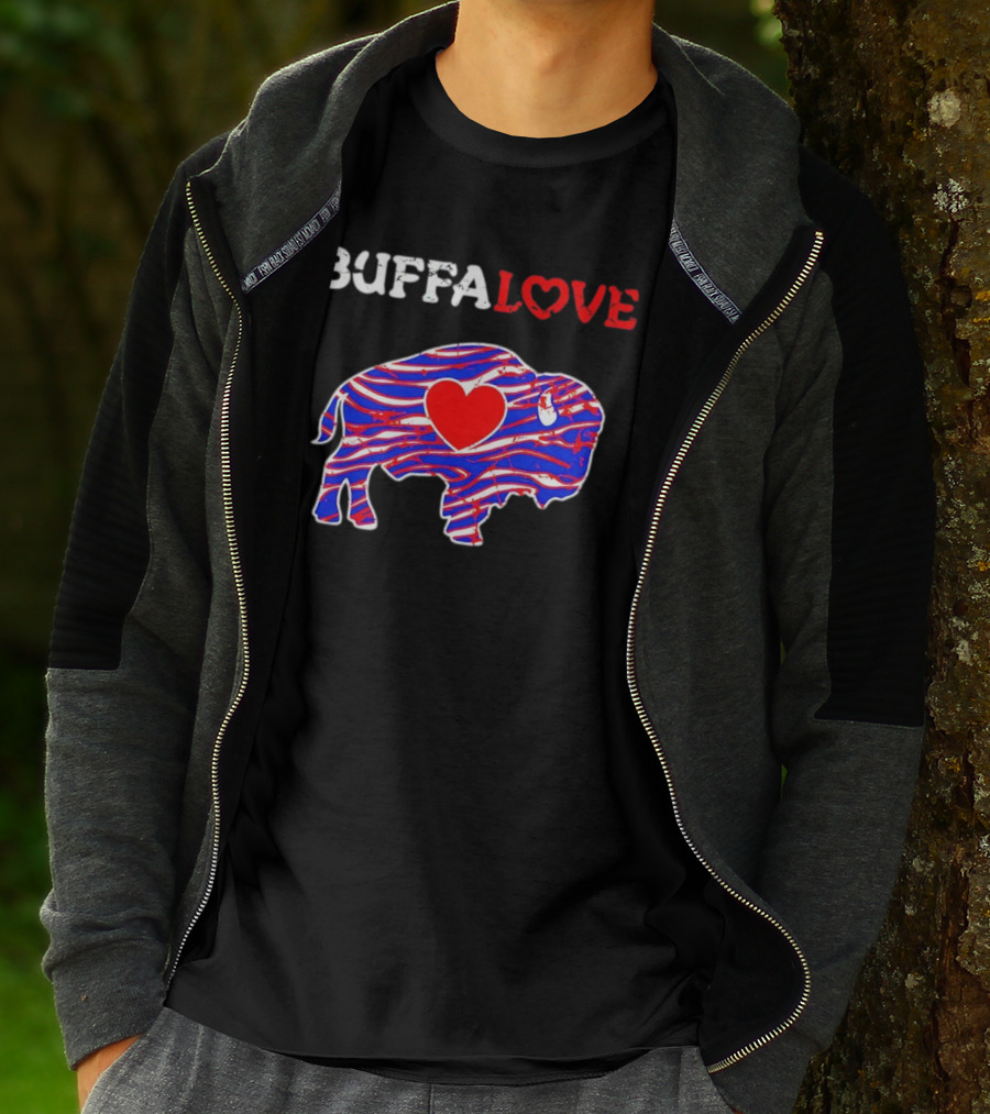 Buffalo Bills Buffalove Heart Logo With Red White Blue Buffalo T-Shirt