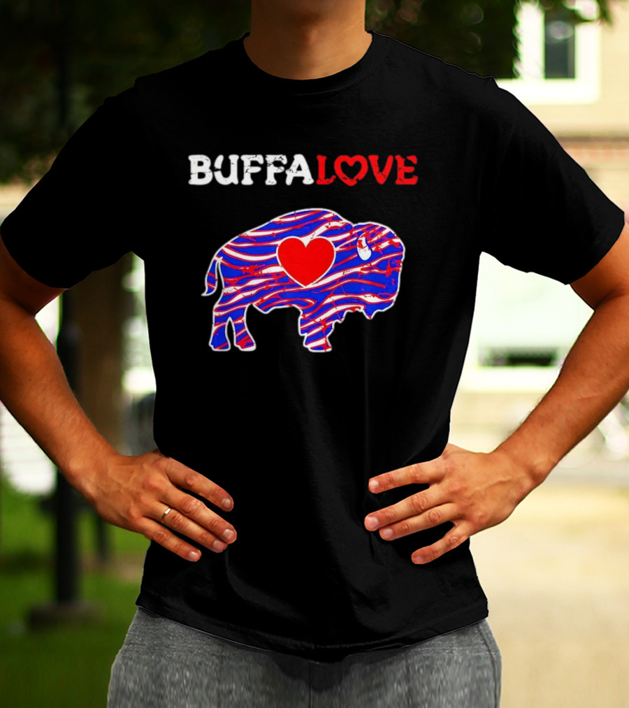 Buffalo Bills Buffalove Heart Logo With Red White Blue Buffalo T-Shirt