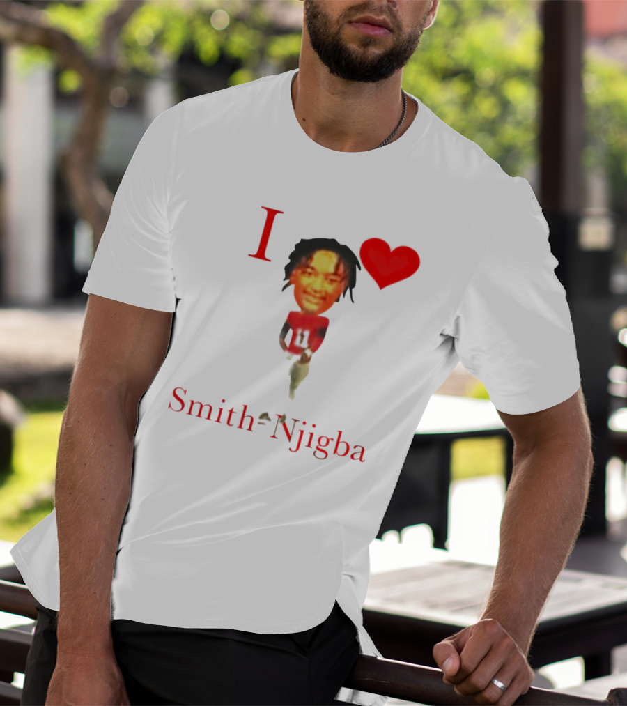 I Heart Jaxon Smith-Njigba Football Player Image T-Shirt