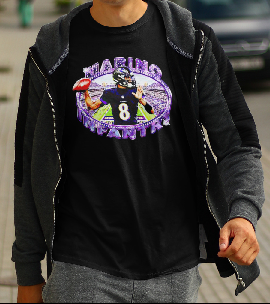 Marino Infantry Lamar Jackson Baltimore Ravens Football T-Shirt