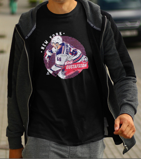 Erik Gustafsson New York Rangers 56 Hockey Player Dots T-Shirt