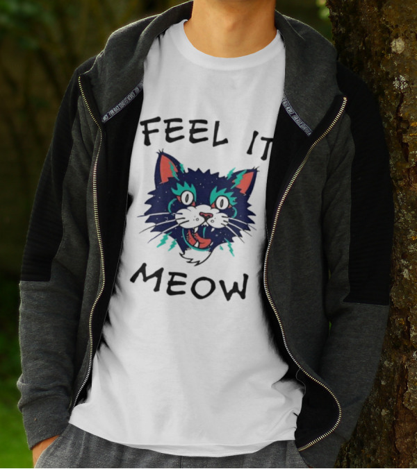 Feel It Meow Psychedelic Cat Vibes T-Shirt