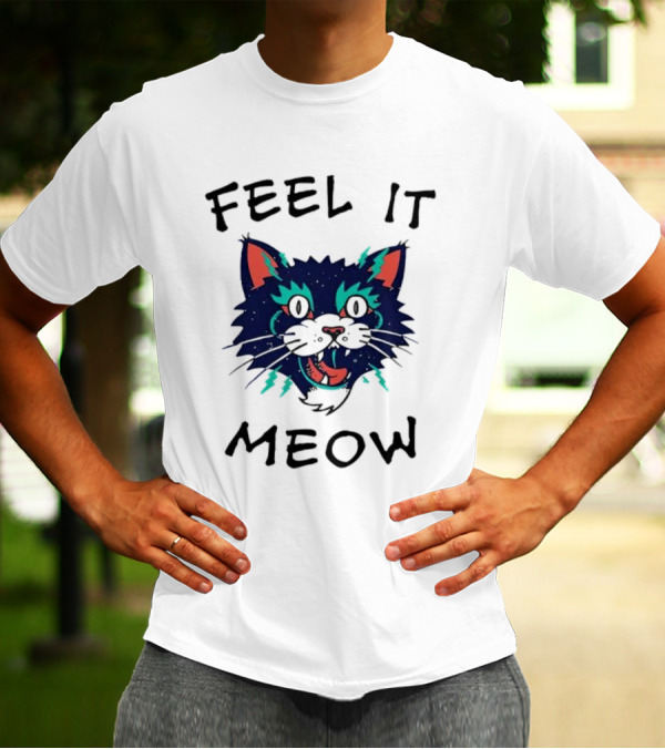 Feel It Meow Psychedelic Cat Vibes T-Shirt