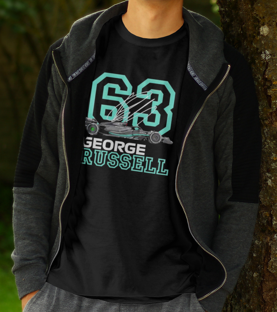 George Russell 63 Signature Formula 1 Car Racing T-Shirt
