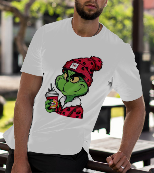 Grinch Kansas City Chiefs Leopard Print Coffee Cup T-Shirt