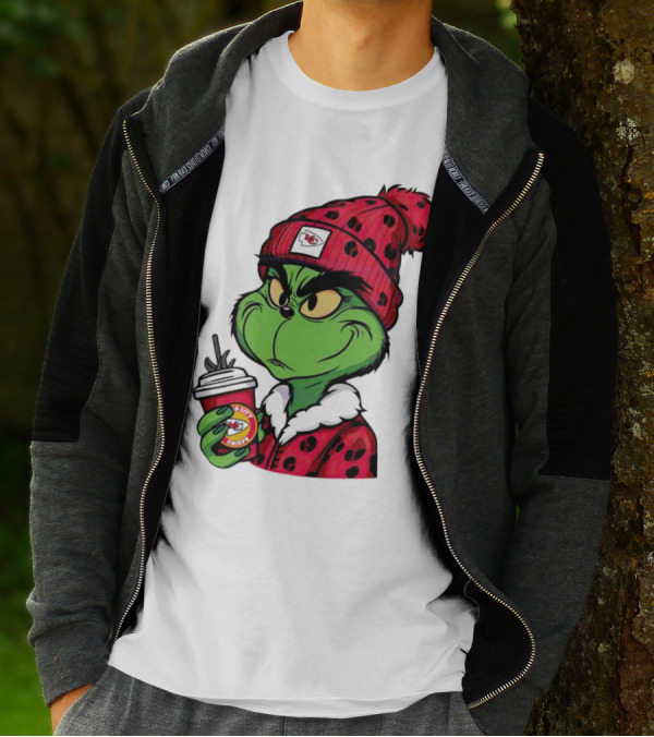 Grinch Kansas City Chiefs Leopard Print Coffee Cup T-Shirt