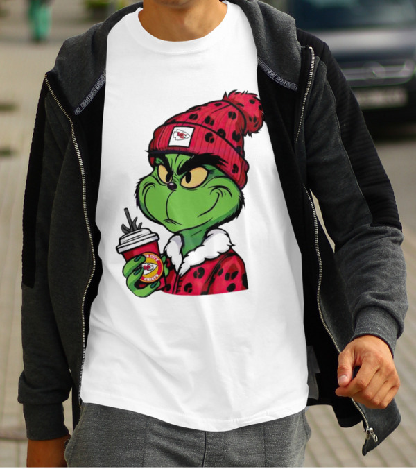 Grinch Kansas City Chiefs Leopard Print Coffee Cup T-Shirt