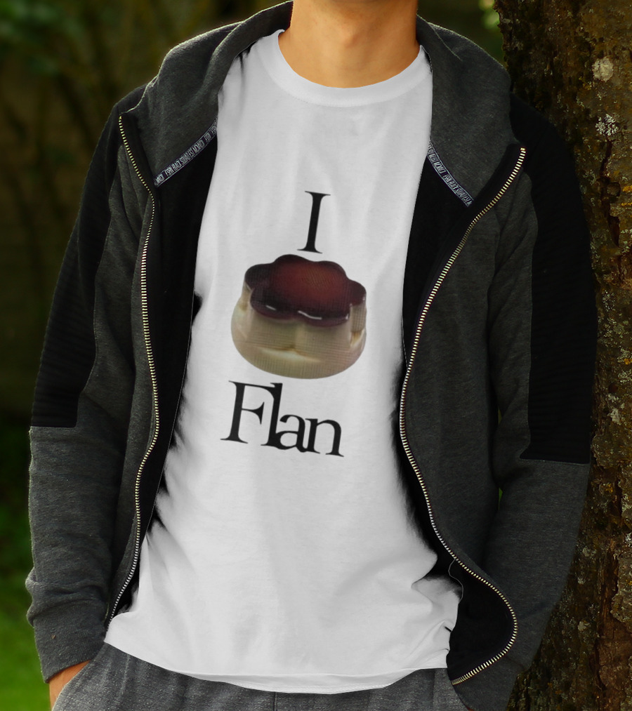 Men's I Love Flan Dessert Enthusiast T-Shirt