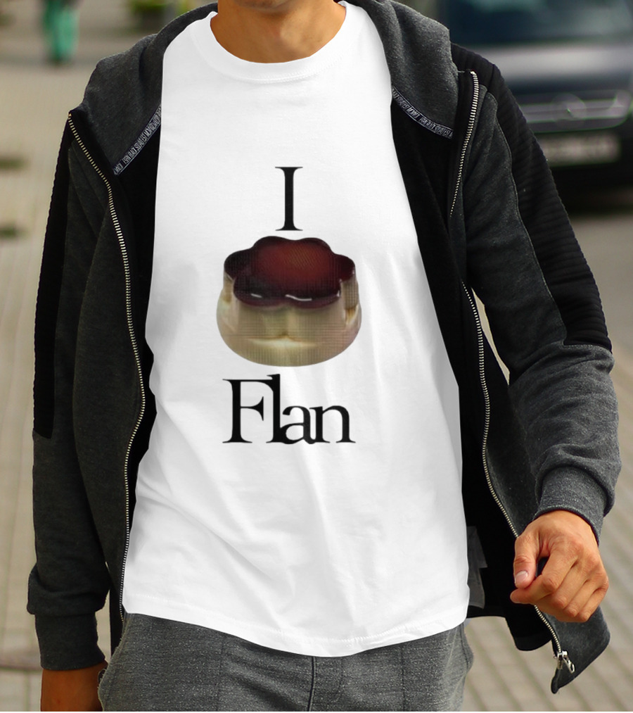 Men's I Love Flan Dessert Enthusiast T-Shirt