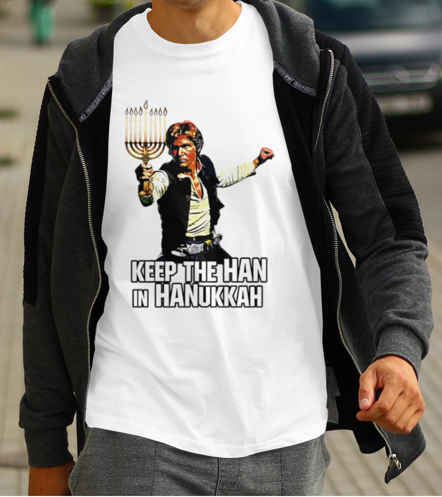 Keep The Han In Hanukkah Menorah Lightsaber T-Shirt